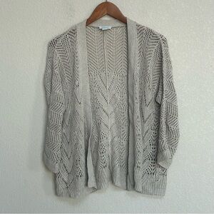Sundance Women’s Size Small Beige Open Knit Cardigan Sweater Linen Blend